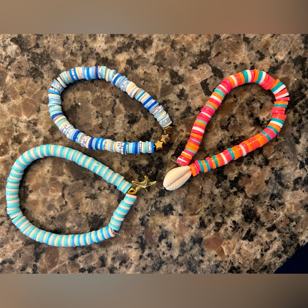 The beach pack- 3 clay bead bracelets
